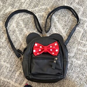Kids Black Backpack with Red Bow